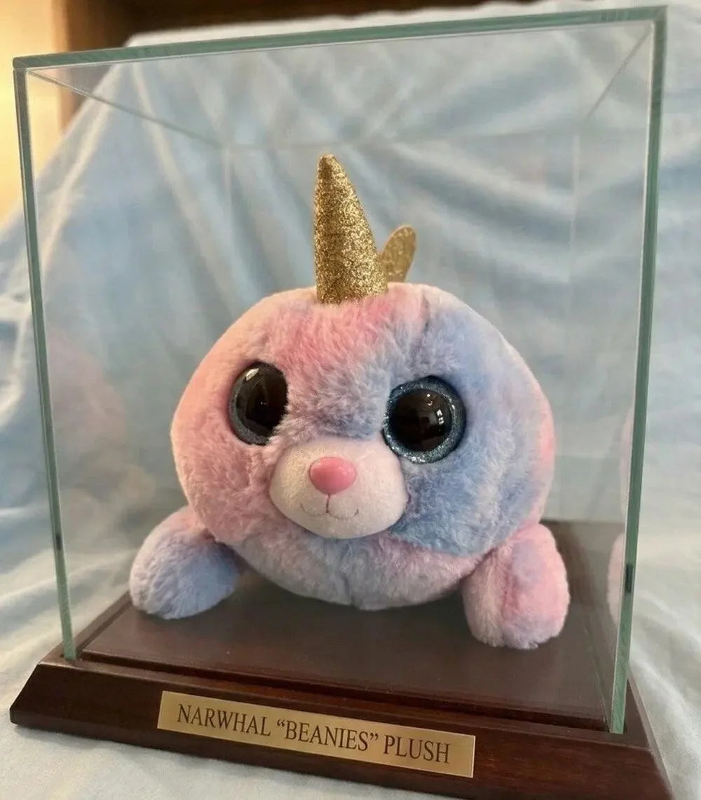 Baby Harp Seal Unicorn Plush Multicolor Pastel Gold Heart Big Eyes